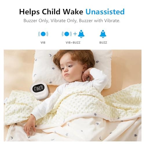 Mesqool Réveil Vibrant pour Les Gros Dormeurs, Réveil avec Batterie Rechargeable, Vibration Réglable, sans Fil, Double Alarme, Rétroéclairage, Réveil Numérique Portable de Voyage pour Malentendants