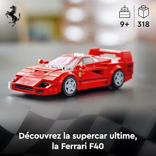 LEGO Speed Champions Supercar Ferrari F40 - Véhicule Jouet à Construire - Set de Voiture avec Une Minifigurine de Pilote - Set de Construction Collector pour Enfants Garçons et Filles 76934
