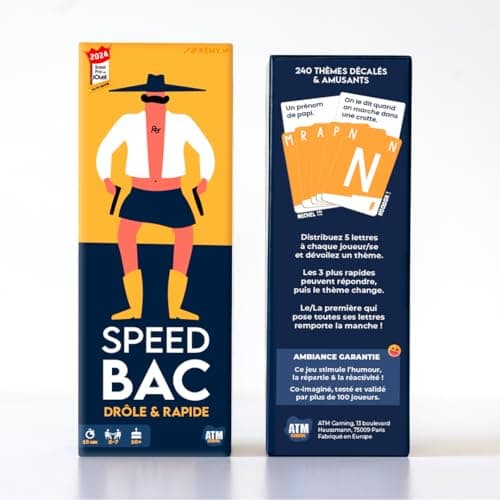 ATM Gaming Speedbac - Jeu de société Famille et Amis - Parfait pour Mettre l'ambiance - 2 à 7 Joueurs - Grand Prix du Jouet 2024