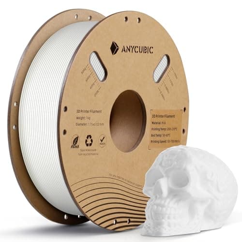 ANYCUBIC Filament PLA pour Imprimante 3D, 1KG de Filament PLA de 1,75 mm pour l’impression 3D sur Imprimante 3D et Stylo 3D, Avec RFID, Blanc Brillant