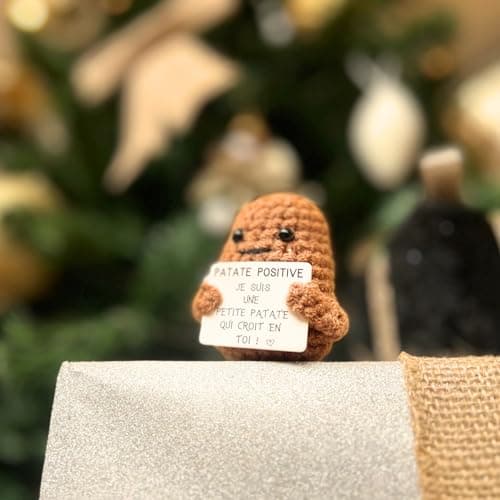 Patate Positive Cadeau Original & Amusant Decoration Maison | Idee Drole | Anniversaire Fille Garcon Ado Femme Homme Couple | Objet Collegue Bureau | Fete Enfant Parent | Peluche Fun & Motivation