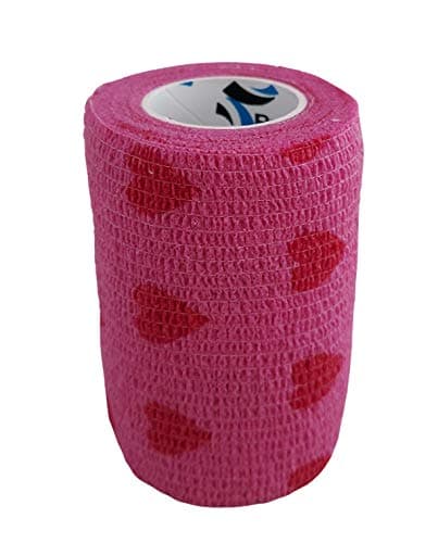 PintoMed - Bandage Cohésif - Rose avec Coeurs Rouge Love - 6 Rouleaux X 7,5 cm X 4,5 m Autoadhésif, Sports Bande, Premiers Secours Adhésif, Vet Wrap