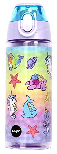 fringoo Gourde Enfant Haute Qualité Bouteille avec Paille 100% sans Bisphénol A pour l'école ou pour le sport | Pour Garçons et Filles| École Primaire | Fourniture Scolaire - 600 ml/20Oz