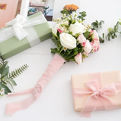 CHUQING Lot de 3 Rouleaux 3,8 cm x 6 m Ruban Cadeau vin Rouge foncé pour Mariage, Festival, Bordeaux, Emballage Cadeau, Ruban Mousseline de Soie, Bouquet de Fleurs Rouge foncé, Invitation Mariage