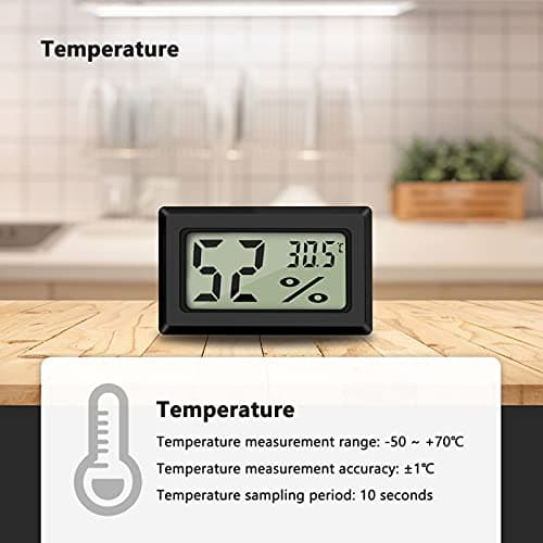 Thlevel Mini Digital LCD Thermomètre Hygromètre Température Humidité -50~70°C 20%~90% RH Thermomètre Portable Thermo Hygromètre Indicateur pour Bureau Cuisine Humidors Incubateurs Reptiles (3 PCS - A)