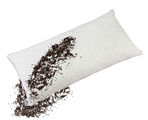 NATURECA Oreiller Sarrasin Bio 40x80, Oreiller Ferme de taie Coton matelassée, Oreillers ergonomiques pour la Nuque, Oreiller orthopédique Anti Douleur, décontracter Les Muscles