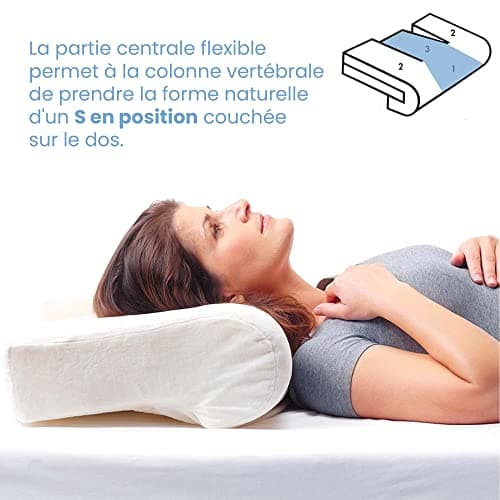THE PILLOW Oreiller Ergonomique Cervical - Oreiller cervicales - Coussin Cervical - Coussin Ergonomique Cervical - Pillow - Plus De Comfort Doux - Housse De Coussin en Velours Incluse