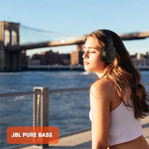 JBL Tune760NC – Casque audio circum-auriculaire sans fil à réduction de bruit active – Son JBL Pure Bass – Autonomie de 35h – Appels mains-libres et commande vocale – Noir