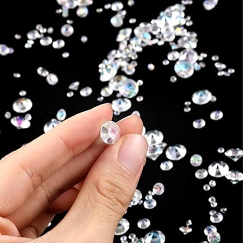 KGDUYC 4000 Diamants décoratifs en Acrylique Transparent- pour décoration de Mariage-,Diamants, Remplissage de Vase, fête,Mariage, Anniversaire (3 mm, 6 mm, 10 mm)