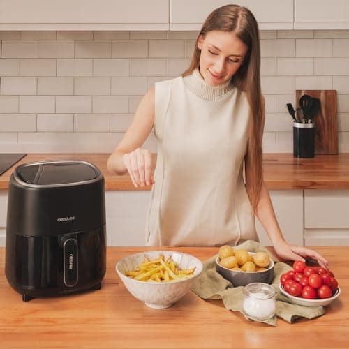 Cecotec Friteuse à Air sans Huile de 3,5 L Cecofry Fantastik 3500. Air Fryer. 1200 W, Digitale, Tactile, Technologie PerfectCook, Design Moderne et Compact, 9 Modes, 80-200oC, 0-60 Minutes