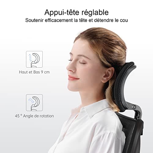 SIHOO Chaise de Bureau, Siege de Bureau Ergonomique avec Support Lombaire et accoudoir réglable, Fauteuil de Bureau d'une capacité maximale de 150 kg