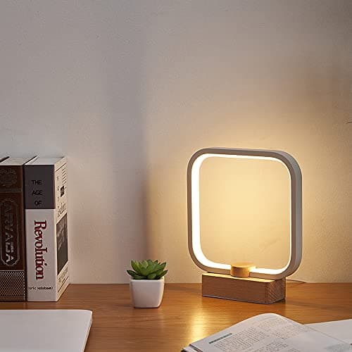 Lampe de table LED en bois, 3 couleurs de température, veilleuse de chambre à coucher, éclairage LED à intensité variable, petite lampe de bureau pour salon,