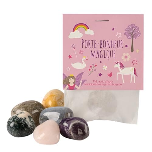 10x "Licornes / conte de fées" pierres porte-bonheur pour enfants "Porte-bonheur magique" - comme cadeau d'anniversaire licorne pour enfants Porte-bonheur pour enfants Cadeau d'anniversaire licorne