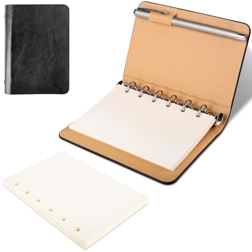 RNHDLY Mini Carnet, Carnet de Poche, Petit Carnet de Notes Ring Binder, Petit Carnet de Notes de Poche, Classeur Budget a7 pour L'école, Le Bureau, L'écriture