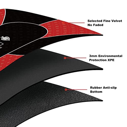 YUZPKRSI Tapis de Poker 180 x 90 cm, Professionnelle Texas Holdem Tapis de Poker pour 10 Joueurs, Pliable Table de Poker Portable Tapis de Cartes pour Jeux de Poker
