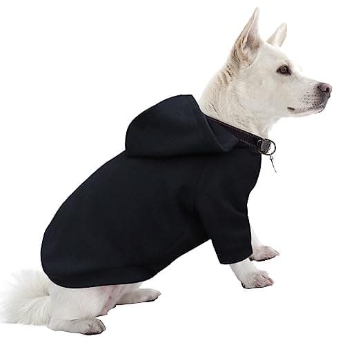 HuaLiSiJi Sweat Capuche Chien Sweat Chien Pull Petit Chien Confortable, Chaud et Léger, Le Tissu Est St Super Doux, Elastique Facile à Porter, Couleurs Vive (Medium, Noir)