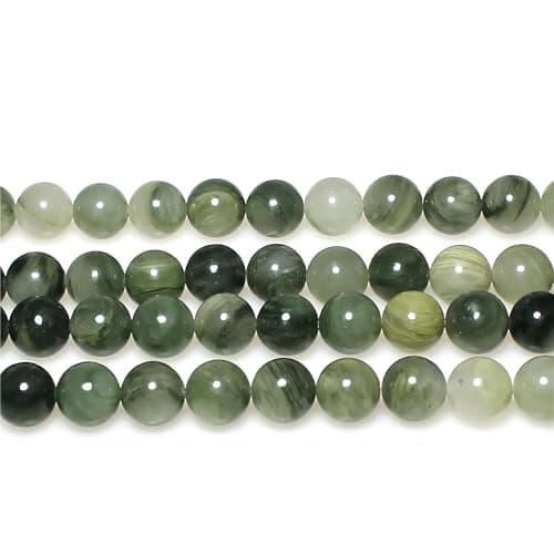 MJDCB 4mm 85 pièces Jade Vert Gazon Perle Pierre Naturelle Ronde en Vrac Perles Semi Precieuse pour Fabrication de Bijoux de Bracelets et de Colliers