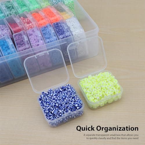 Gbivbe Boite de Rangement Mini avec Couvercle, 31 Pièces Petite Boite Plastique Transparent de Stockage de Perles, Rangement Boîtes de Conteneurs pour Collecte de Petits Objets, Bijoux, Artisanat
