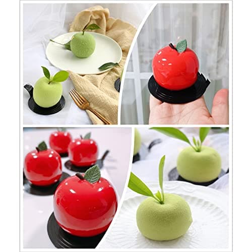QIUMING Moules à pommes 3D moule en silicone Moule à gâteau en silicone avec 8 cavités Jelly Pudding Jelly Muffin Cupcake Moules à Chocolat Pour la cuisson du cupcake, u porte-savon, e la gelée