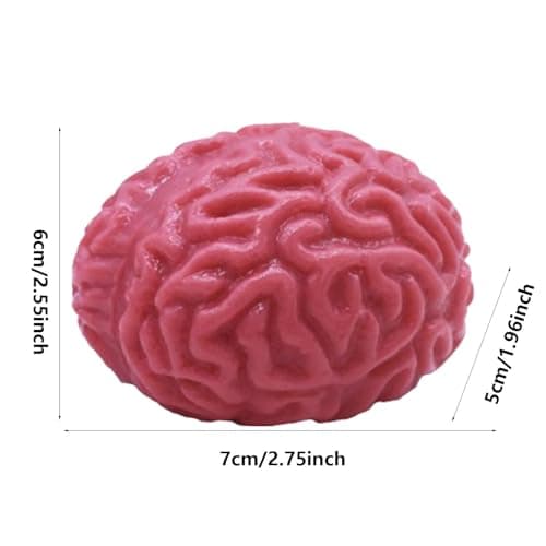 Balle de Cerveau À Presser, Balles Anti-Stress Cérébrales Spongieuses, Jouet À Presser Le Cerveau Humain pour Soulager Le Stress, Jouet de Cerveau Humain en Latex, Jouet de Faux Cerveau