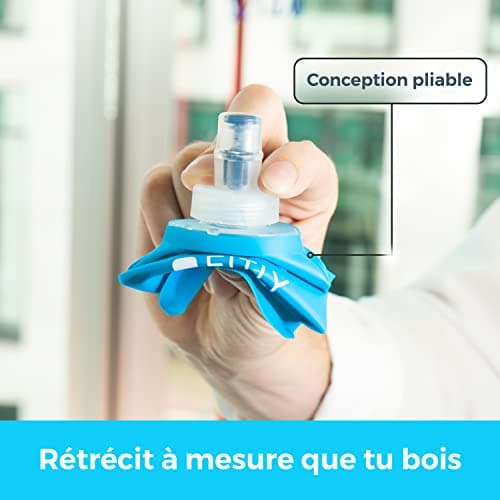 FITLY Gourde Souple Pour Sac D'hydratation De Course - Idéal pour Le Running, Vélo, Randonnée - Bouteille D'eau Pliable pour Utilisation en Extérieur - Flasque souple pour l'hydratation
