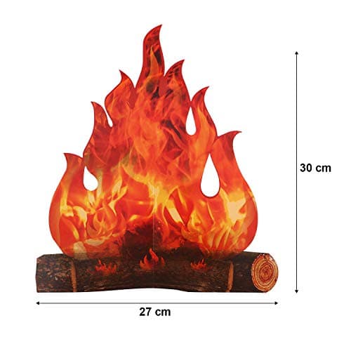 Boao 3D Torche de Flamme au Centre de Feu de Camp en Carton Décoratif Feu Artificiel Papier de Flamme Fausse Fête Décorative (Ensemble de 3)