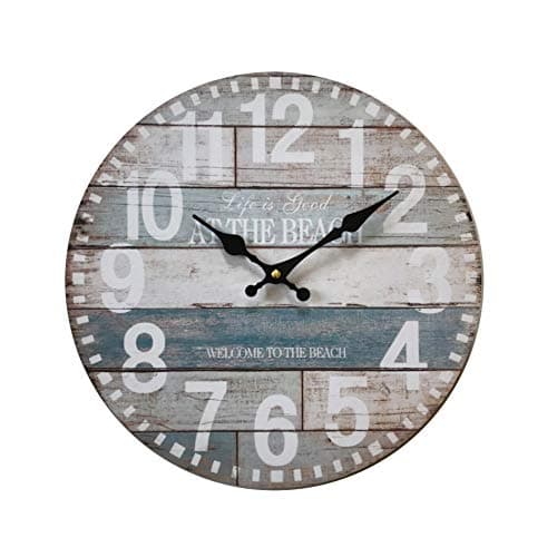 Rebecca Mobili Horloge Decorative, Horloge au Mur, Style Rustique, analogique, pour Salon Chambre – Dimensions: Ø 33,8 cm x L 4 cm - Art. RE6144