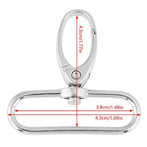 Porte-Clés, Anneaux Porte Clef, Porte-Clés Avec Anneaux En D, 20 Mousquetons Pivotants En Alliage De Zinc, pour La Fabrication de Sacs, Chaînes, Languettes, Anneaux De Lanière (38 Mm)