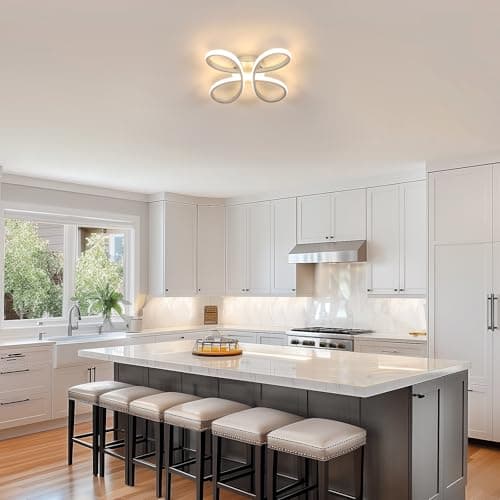 Comely Plafonnier LED Moderne, 30W 3375LM Lampe de Plafond, Luminaire Plafonnier LED pour Chambre salon, Salle à manger Cuisine, Lumière Chaude 3000K, 30cm, Argent