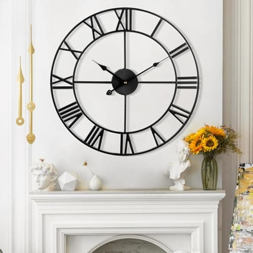 Mee 2ou Horloge Murale Design Moderne et Vintage, Silencieuse sans Tic-Tac, Grande Horloge Murale Géante XXL, Disponible en 40 cm, 47 cm, 60 cm, 80 cm, 100 cm, Idéale pour Le Salon Cuisine Bureau