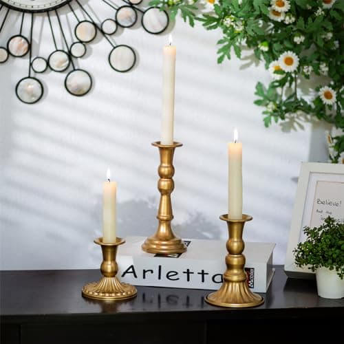 Sziqiqi Bougeoirs pour Centre de Table Mariage - 3 Pièces Chandeliers en Métal Photophore Decorative pour Noël Mariage Cérémonie Fête