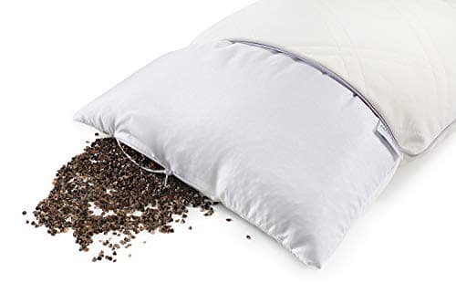 NATURECA Oreiller Sarrasin Bio 40x80, Oreiller Ferme de taie Coton matelassée, Oreillers ergonomiques pour la Nuque, Oreiller orthopédique Anti Douleur, décontracter Les Muscles