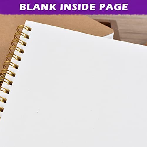 PALUDO Lot de 5 A5 Cahiers à Spirales Vierge Classique, Bloc-Notes de Couverture Kraft 100 Pages / 50 Feuiles, Carnet de Notes A5 Notebook Cahier de Note Carnet Dessin pour Voyage École Bureau