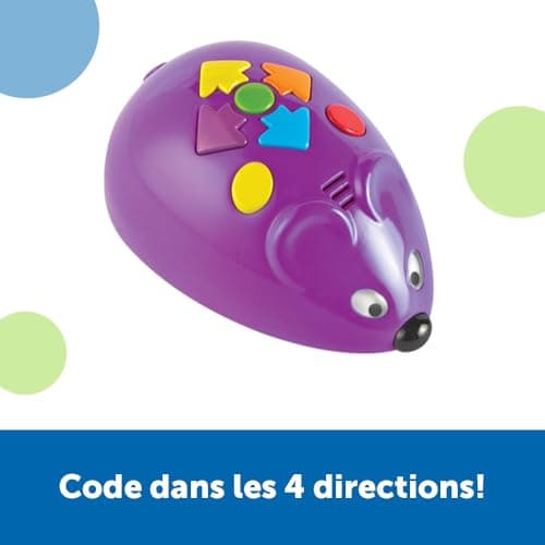 Learning Resources Code & Go Souris robot (31 pièces), jouet robot programmable, les enfants apprennent à programmer, Jouets STEM de codage, jouets de codage sans écran pour les enfants de 4+