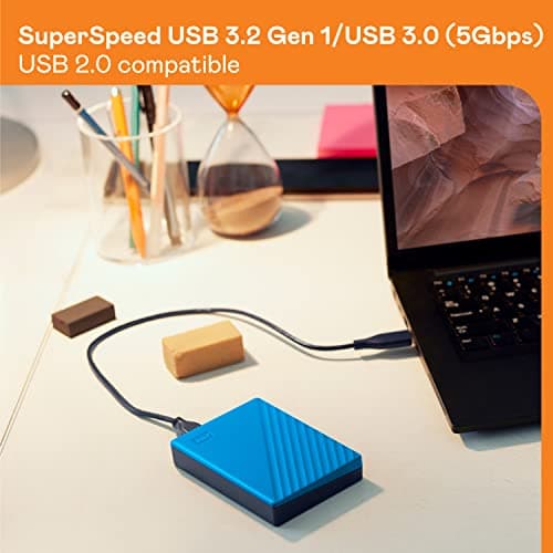WD 6To My Passport Disque Dur Externe Portable, Parfait pour sauvegarde et stockage, Sauvegarde et protection par mot de passe, compatibilité avec PC, Xbox et PS4,