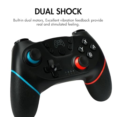 Zakgbxbig Manette pour Switch, Manette sans Fil Pro pour Switch Lite, Manette pour Switch Remote Gamepad Joystick, Turbo et Dual Vibration