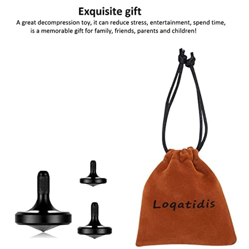 LOQATIDIS Toupie en métal en Acier Inoxydable, Jouet de décompression EDC Bien conçu, Parfaitement équilibré et Roulant en Douceur, Aide à réduire Le Stress, l'anxiété (3PCS L+M+S/Argenté)