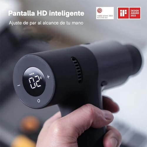 HOTO Perceuse Visseuse sans Fil Brushless 12V, Ecran d'Affichage LED, 2 Modes, 30 Nm, 30 Vitesses, 2.0Ah Batterie, 1400 tr/min, Charge Type-C, 10 x Embouts de Tournevis et 8 x Forets