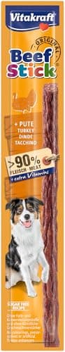 Vitakraft Beef Stick - Friandise pour chiens riche en viande - Bâtonnet à la dinde - Recette sucre ajouté (1 x 12g)