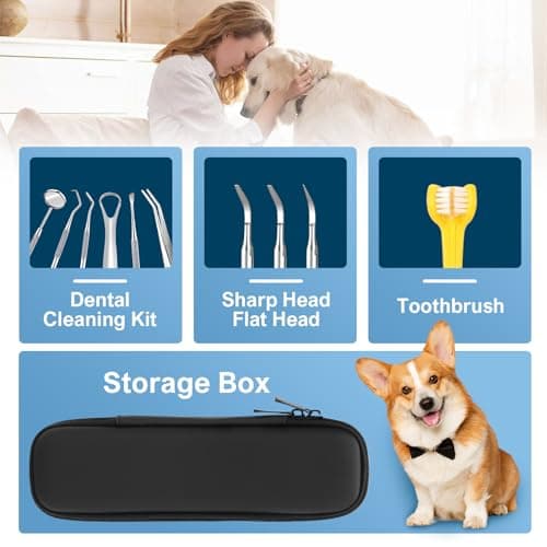 Ciphuoly Detartreur Dentaire Ultrason pour Chien et Chat - Kit Detartrage Dentaire Professionnel, Étanche IPX6, Anti Tartre Chien & Mauvaise Haleine, Nettoyage Sûr des Gencives