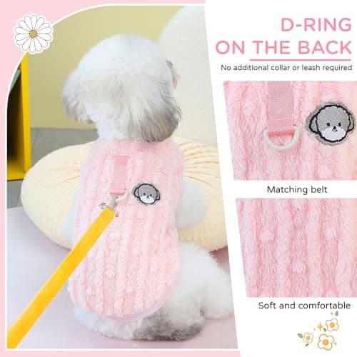 Hyran Pull Chien, Pull Chien Petite Taille, Pull Chat, Pull Chihuahua, Pull Chaud Hiver pour Chien Chat, Vetement Chien pour Petit Moyen Chien Chiot Chat (Rose, M)
