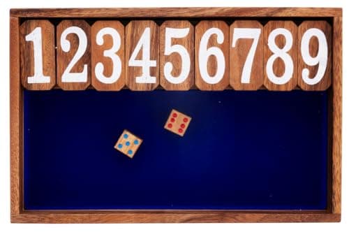 Engelhart - 350121 - Shut The Box 2 Joueurs - Jeu de Trac - Jeu de café - Jeu de Famille - Jeu en Bois Ecologique - à partir de 6 Ans