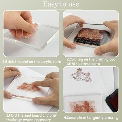 12 PièCes Blocs De Tampon En Acrylique, Bloc Acrylique Pour Tampon, Blocs De Tampons En Acrylique Avec Lignes Grille, Outil De Tampon DéCoratif Pour Album, Scrapbooking, Loisirs CréAtifs, Cartes
