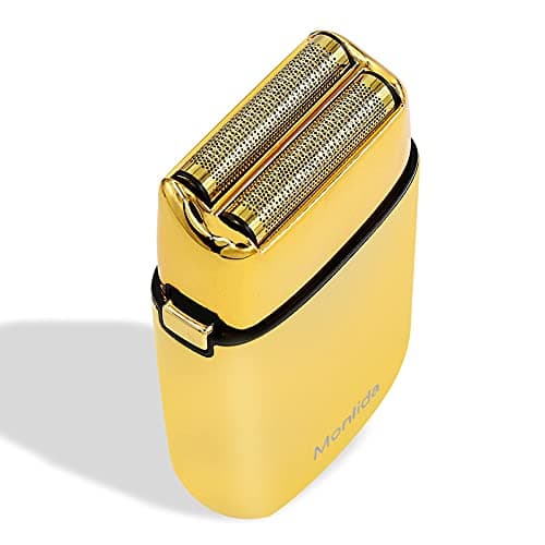 Monlida Rasoir Électriques Hommes, Tondeuse Barbe Homme Rasage Ultra Précis Sans Fil en Métal et Aluminium, Tondeuse de Précision USB Rechargeable (D'or)