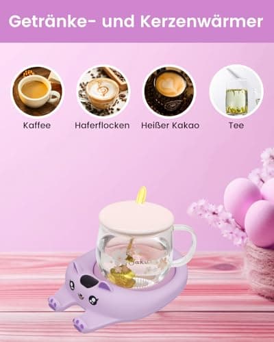 Chauffe Tasse, Chauffe café pour Bureau, Chauffe-Tasse à café, arrêt Automatique, Chauffe-Bougie Intelligent avec 3 réglages de température, Chauffe-Boisson électrique