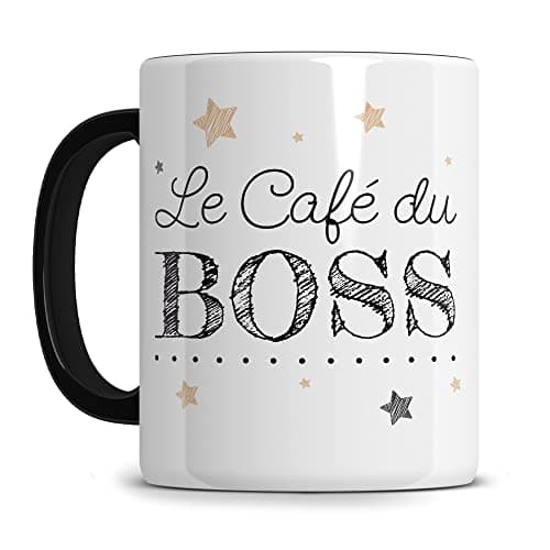 Céramique Mug Personnalisé blanc avec texte personnalisable 'ORIGINAL STAR MUG' Anse et Intérieur noir - Cadeau Original pour Homme Femme Anniversaire Bureau Collègue Noël - 330ML