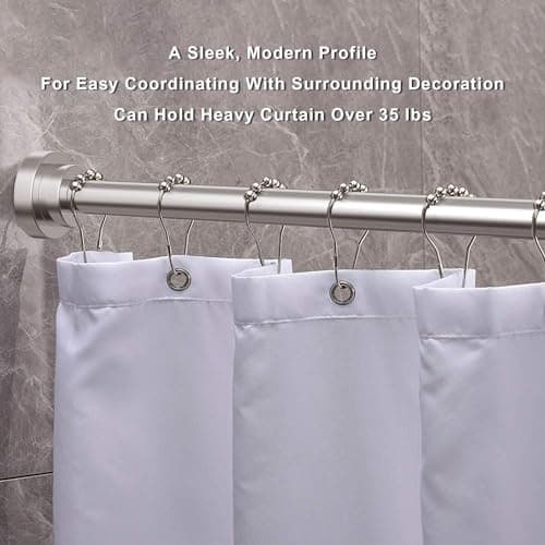 Tringle à rideau télescopique extensible en acier inoxydable - Sans perçage - Pour salle de bain, placard, jardin - 50 à 200 cm - Couleur argent