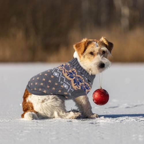 Idepet Chien Pet Pull, Hiver Chaud Chien Chat Cavaliers Vêtements, Confortable Manteau pour Animaux De Compagnie Costume Chiot Jumper Chaton Pull Vêtements pour Petits Chiens Moyens Grands Chats