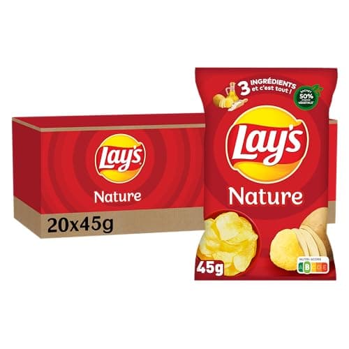 Lay's Chips Nature Barbecue saveur 45 g - Lot de 20