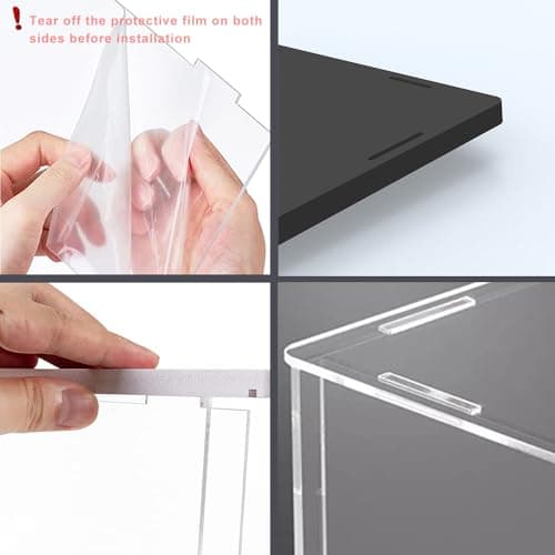 Nynelly Vitrine pour Collection, Boîte Vitrine en Acrylique Transparente avec Base à Assembler Vitrine pour Lego 21319 75292 Boîte de Comptoir Antipoussière avec Bande Lumineuse pour Figurines